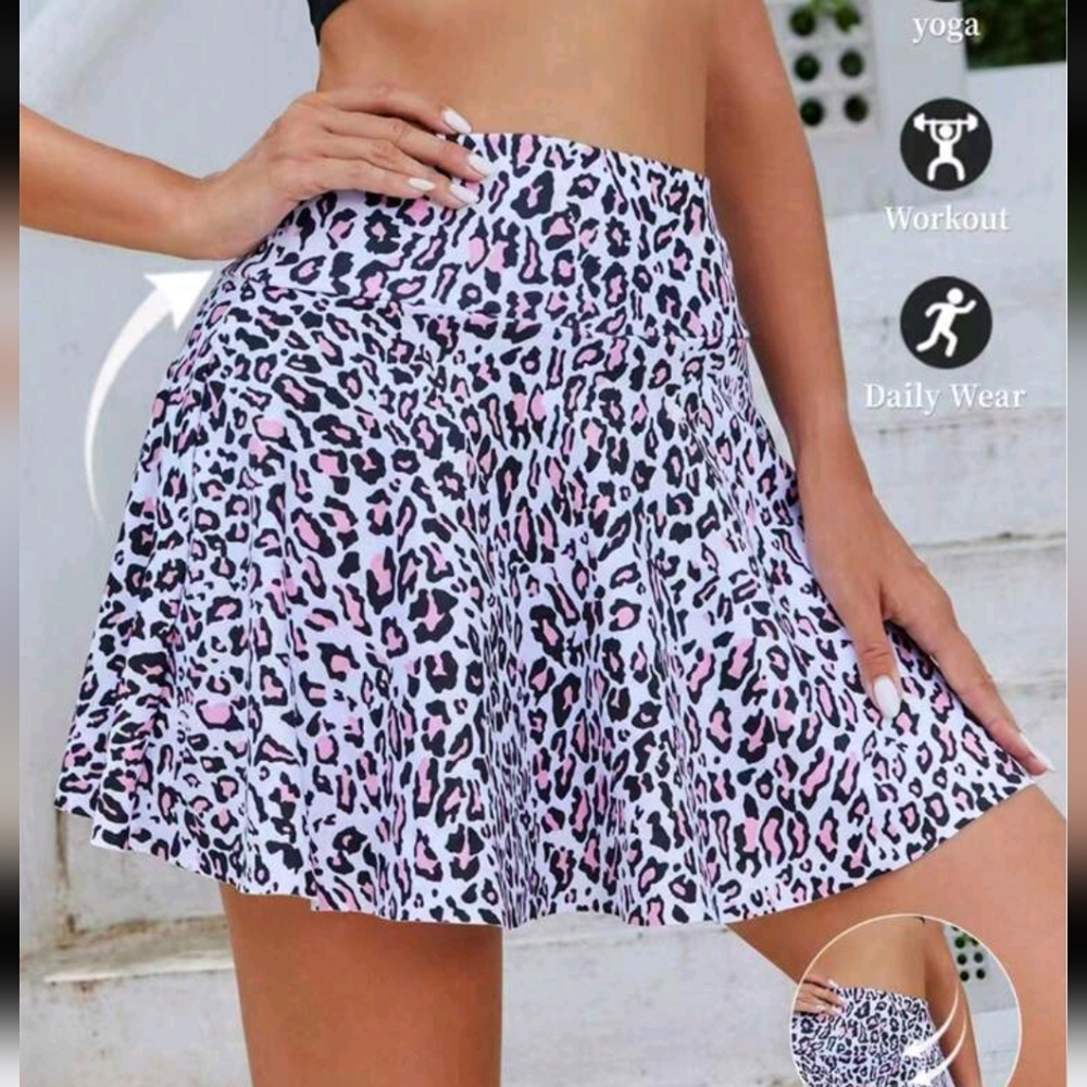 Pink Leopard Sport Skort